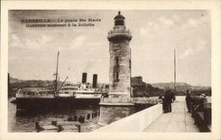 CPA Marseille le Phare Ste Marie Courrier rentrant a la Joliette 
