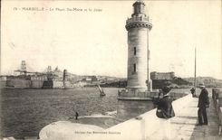 CPA Marseille le Phare Ste Marie et la Jetee 