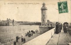 CPA Marseille le Phare Ste Marie et la Jetee 