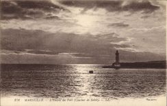 CPA Marseille l'Entree du Port Coucher de Soleil 