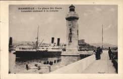 CPA Marseille le Phare Ste Marie Courrier rentrant a la Joliette 
