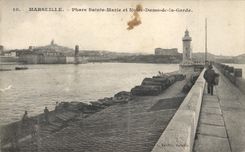 CPA Marseille Phare Sainte Marie et Notre Dame de la Garde 