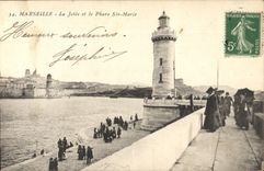 CPA Marseille la Jetee et le Phare Ste Marie 