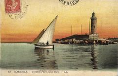 CPA Marseille devant le Phare Sainte Marie 