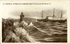 CPA Marseille Le Phare de la Desirade Depart d'un courner de Chine 