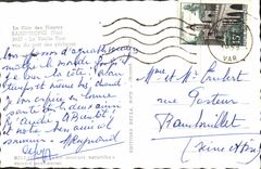 CPA La Cote des Maures Saint Tropez var La Vieille Tour vue du port des pecheurs 