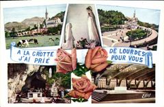 CPA Lourdes La Basilique l'Apparition La Grotte la Basilique souterraine 