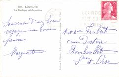 CPA Lourdes La Basilique et l'Apparition 