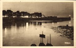 CPA Le Treport Seine Inf Le Port Effet de Nuit 