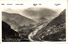 CPA Lourdes La Vallee d'Argeles vue prise du Pic du Jer 