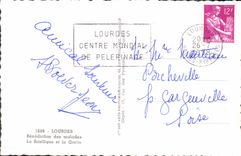 CPA Lourdes Benediction des Malades La Basilique et la Grotte 