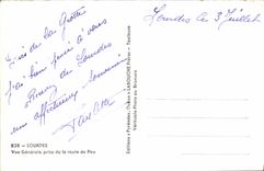 CPA Lourdes Vue generale prise de la Route de Pau 