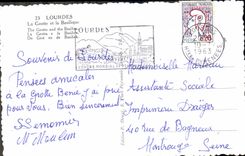 CPA Lourdes La Grotte et la Basilique 