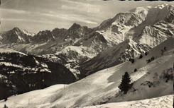 CPA Megeve Haute Savoie Le Mont Blanc vu du Mont d'Arbois 