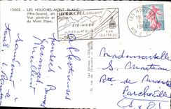 CPA Les Houches Mont Blanc Hte Savoie Vue generale et Chaine du Mont Blanc 