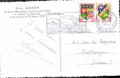 CPA Lourdes La Grotte Miraculeuse dont le nouvel en marbre des Pyrenees 