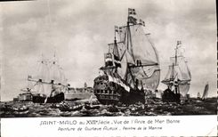 CPA Saint Malo au XVIII siecle Vue de l'Anse de Mer Bonne 