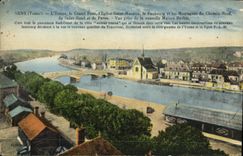 CPA Sens Yonne L'Yonne le Grand Pont l'Eglise Saint Maurice le Foubourg et les Montagnes du Chemin N