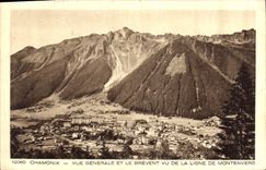 CPA Chamonix Vue Generale et le Brevent vu de la Ligne de Montenvers 