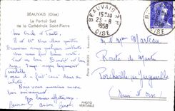 CPA Souvenir de Beauvais Beauvais Oise Le Portail Sud de la Cathedrale Saint Pierre
