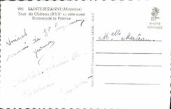 CPA Saint Suzanne Mayenne Tour du Chateau cote ouest Promenade la Poterne