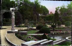 CPA Bourges Cher Jardin des Pres Fichaux Un Coin de la Roseraie Le Dieu Pan 