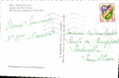 CPA Bourges Cher Jardin des Pres Fichaux Un Coin de la Roseraie Le Dieu Pan