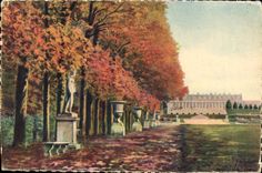 CPA Versailles L'Allee Royale Dans le fond le Palais 