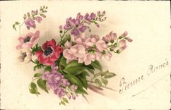 CPA Bonne Annee Fleurs