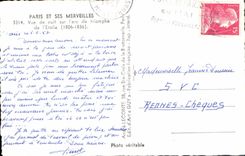 CPA Paris Vue de nuit sur l'arc de triomphe de l'Etoile 