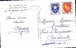 CPA Cannes AM La Croisette et la Plage 