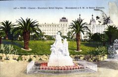 CPA Nice Cimiez Excelsior Hotel Regina Monument a SM le Reine Victoria 