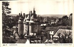 CPA Langeais Vue vers le Chateau et le nouveau Pont 