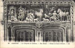 CPA Amboise La Chapelle du Chateau Bas Relief Chasse de Saint Hubert 