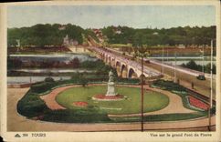 CPA Tours Vue sur le grand Pont de Pierre 