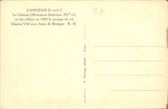 CPA Langeais Le Chateau ou fut celebre en 1491 le mariage du roi Charles VIII avec Anne de Bretagne 
