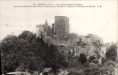 CPA Loches Vue d'ensemble du Donjon ou forent emprisonnes le Duc d'Alencon 