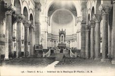 CPA Tours Interieur de la Basilique St Martin 