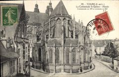 CPA Tours La Cathedrale St Gatien Abside 