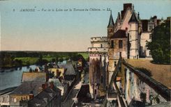 CPA Amboise Vue de la Loire sur la Terrasse du Chateau 