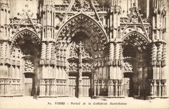 CPA Tours Portail de la Cathedrale Saint Gatien 