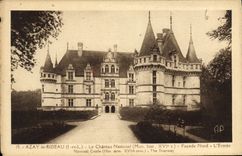 CPA Azay le Rideau Le Chateau National Facade Nord L'Entree 