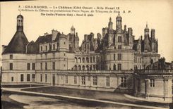 CPA Chambord Le Chateau Cote Ouest Aile Henri II 
