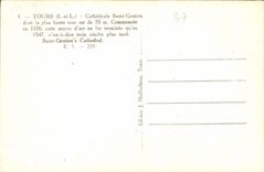 CPA Tours Cathedrale Saint Gatien dont la plus haute tour est de 70 m 