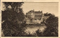 CPA Chateaux de la Loire Le Chateau d'Amboise vu des bords de la Loire 
