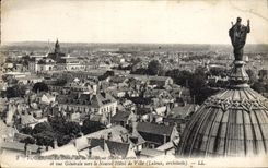 CPA Tours Le Dome de la Basilique Saint Martin et vue Generale vers le Nouvel Hotel de Ville Laloux 