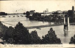 CPA Tours L et L La Loire Le Pont Bonaparte et la Vue generale nord ouest 