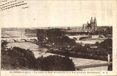 CPA Tours L et L La Loire Le Pont Bonaparte et la Vue generale Nord Ouest 