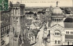 CPA Tours Panorama La Tour Charlemagne et la Basilique Saint Martin 