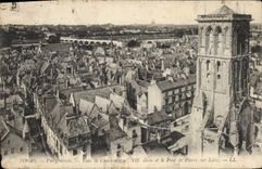 CPA Tours Vue generale Tour de Charlemagne XII siecle et le Pont de Pierre sur Loire 